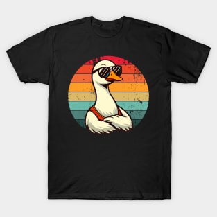 Silly Goose in Sunglasses Pun Meme Pool Funny Goose T-Shirt